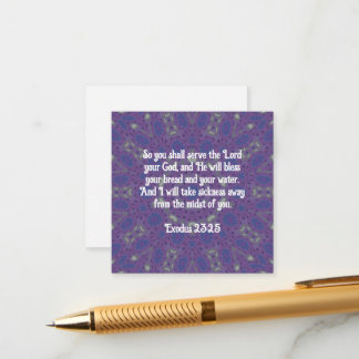 Bible Verses Healing Scripture Quote Exodus 23:25 Tilläggskort