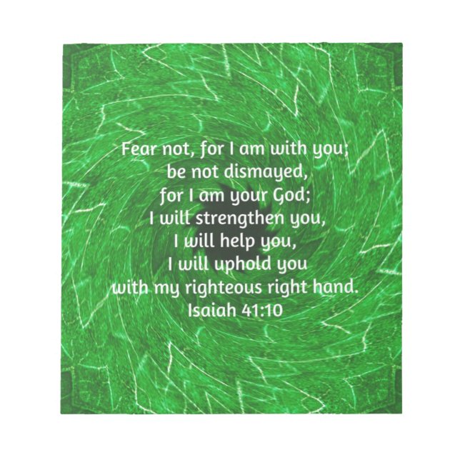 Bible Verses Inspirational Quote Isaiah 41:10 Anteckningsblock (Framsida)