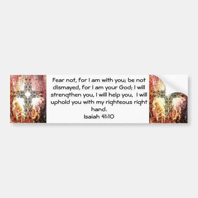 Bible Verses Inspirational Quote Isaiah 41:10 Bildekal (Framsidan)