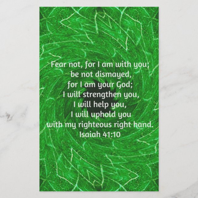 Bible Verses Inspirational Quote Isaiah 41:10 Brevpapper (Framsida)
