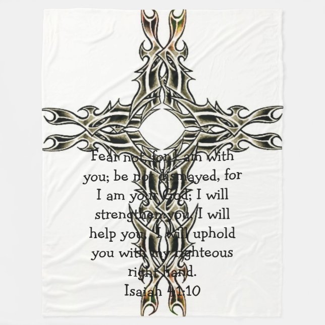 Bible Verses Inspirational Quote Isaiah 41:10 Fleecefilt (Framsidan)