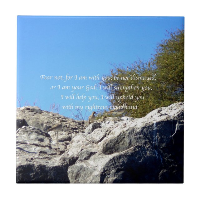 Bible Verses Inspirational Quote Isaiah 41:10 Kakelplatta (Framsidan)