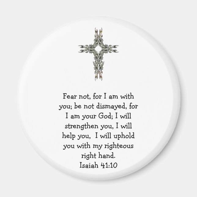 Bible Verses Inspirational Quote Isaiah 41:10 Magnet (Framsidan)