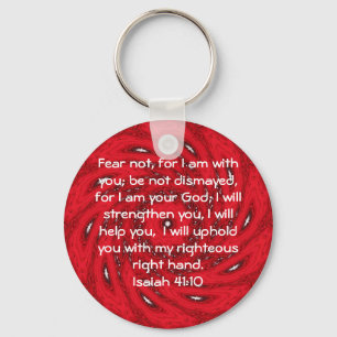 Bible Verses Inspirational Quote Isaiah 41:10 Nyckelring