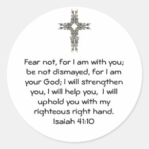Bible Verses Inspirational Quote Isaiah 41:10 Runt Klistermärke