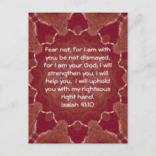 Bible Verses Inspirational Quote Isaiah 41:10 Vykort
