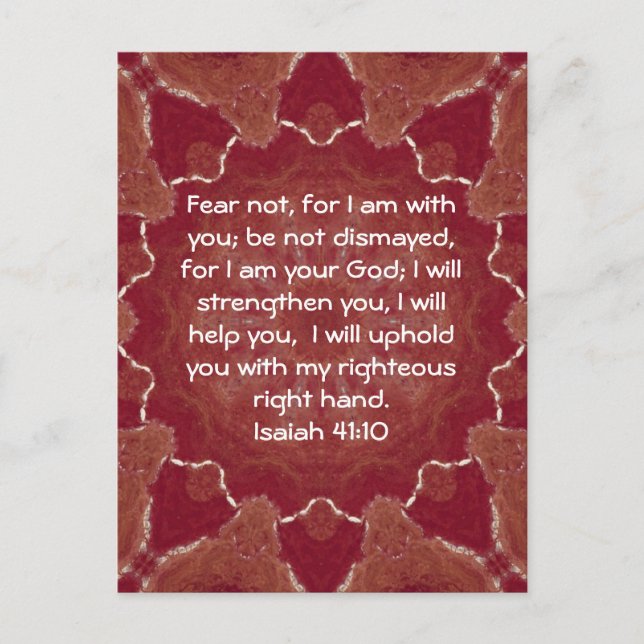 Bible Verses Inspirational Quote Isaiah 41:10 Vykort (Framsida)