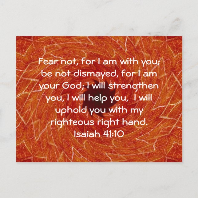 Bible Verses Inspirational Quote Isaiah 41:10 Vykort (Framsida)