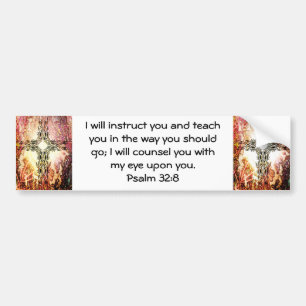 Bible Verses Inspirational Quote Psalm 32:8 Bildekal