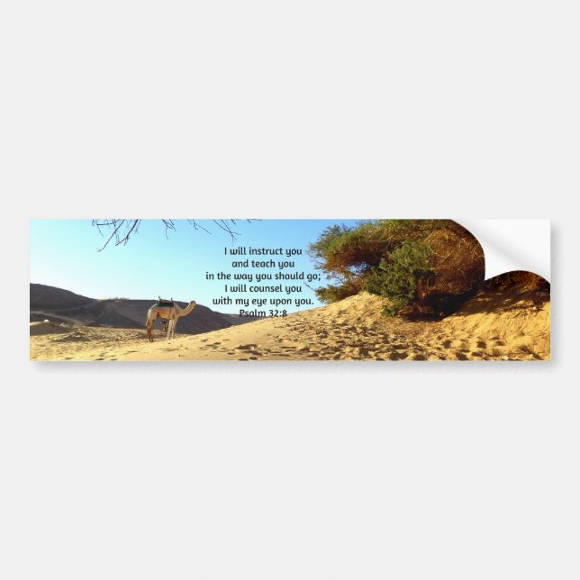 Bible Verses Inspirational Quote Psalm 32:8 Bildekal (Framsidan)