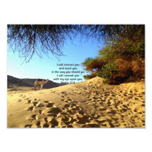 Bible Verses Inspirational Quote Psalm 32:8 Fototryck