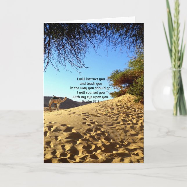 Bible Verses Inspirational Quote Psalm 32:8 Kort (Framsida)