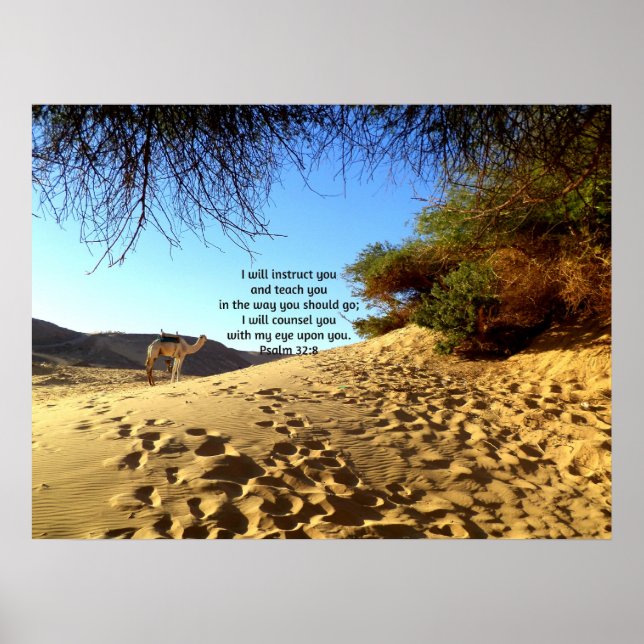 Bible Verses Inspirational Quote Psalm 32:8 Poster (Framsidan)