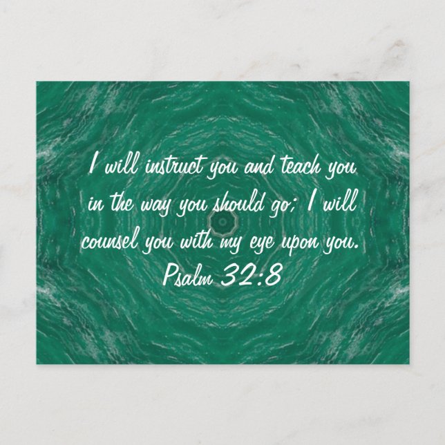 Bible Verses Inspirational Quote Psalm 32:8 Vykort (Framsida)