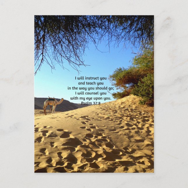 Bible Verses Inspirational Quote Psalm 32:8 Vykort (Framsida)
