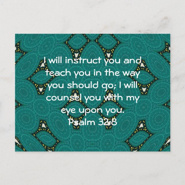 Bible Verses Inspirational Quote Psalm 32:8 Vykort (Framsida)