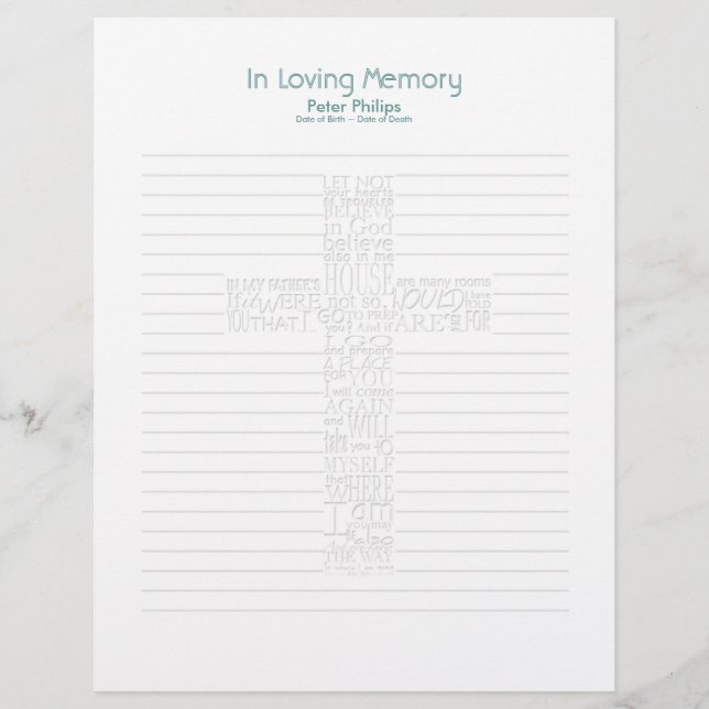 Bible Verses John14 Funeral Bok Filler Page - 1 (Framsida)