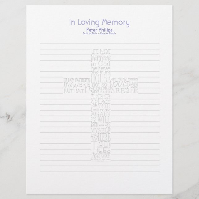 Bible Verses John14 Funeral Bok Filler Page - 6 (Framsida)
