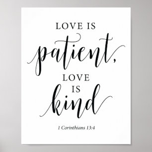 Bible Verses - kärlek är patient kärlek är snäll Poster