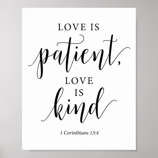 Bible Verses - kärlek är patient kärlek är snäll Poster (Framsidan)