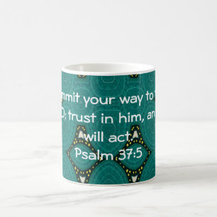 Bible Verses Motivational Scriptures Psalm 37:5 Kaffemugg