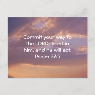 Bible Verses Motivational Scriptures Psalm 37:5 Vykort