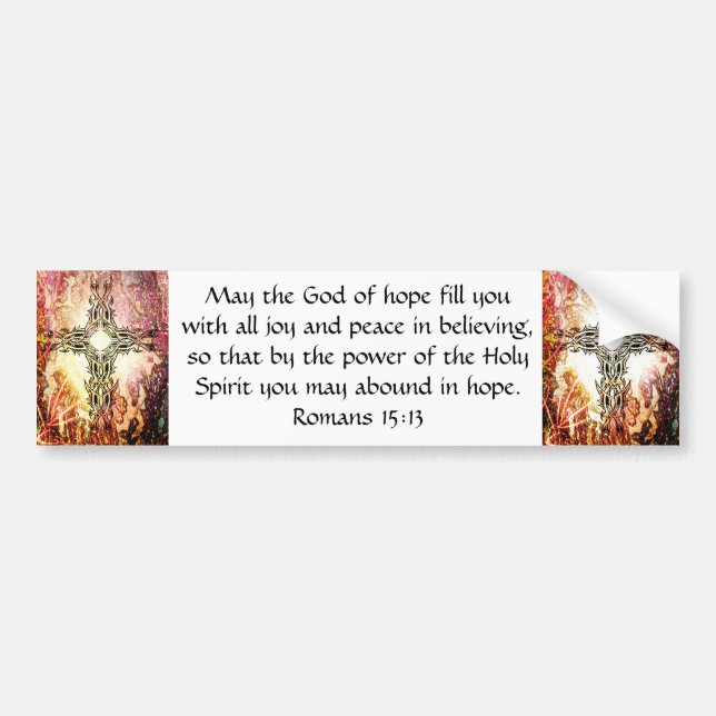 Bible Verses Upliiting Quote Romans 15:13 Bildekal (Framsidan)