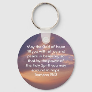 Bible Verses Upliiting Quote Romans 15:13 Nyckelring