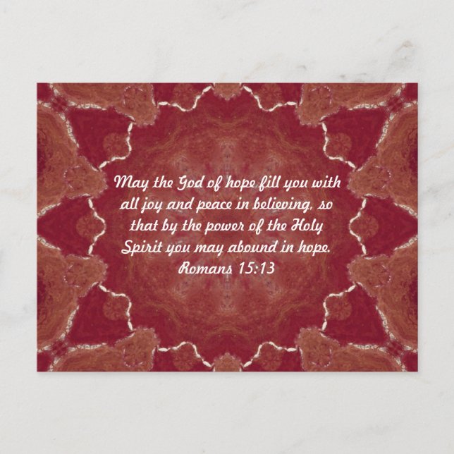 Bible Verses Upliiting Quote Romans 15:13 Vykort (Framsida)