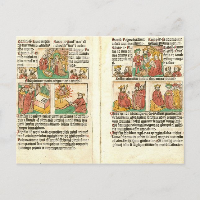 Biblia Paupernum Nativitet Vykort (Framsida)