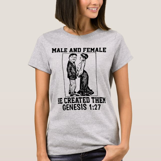 BIBLICAL GIFTERMÅL - MAN OCH WOMAN T-shirts (Framsida)