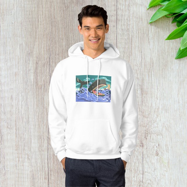 Biblical Jonah och Whale Ocean Scene Hoodie (Skapare uppladdad)