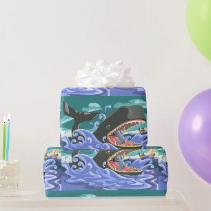 Biblical Jonah och Whale Ocean Scene Presentpapper