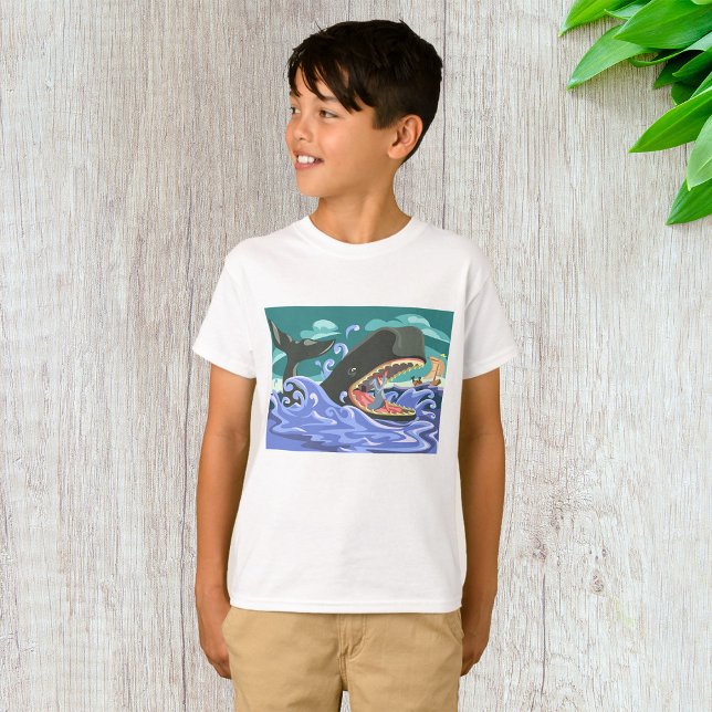 Biblical Jonah och Whale Ocean Scene T Shirt (Skapare uppladdad)