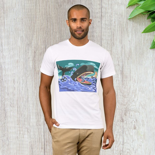 Biblical Jonah och Whale Ocean Scene T Shirt (Skapare uppladdad)