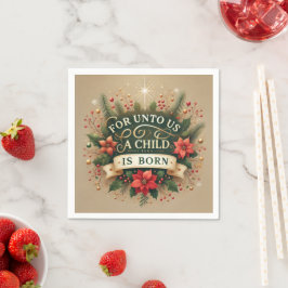 Biblical Nativity For Unto Us a Child Découpage Pappersservett