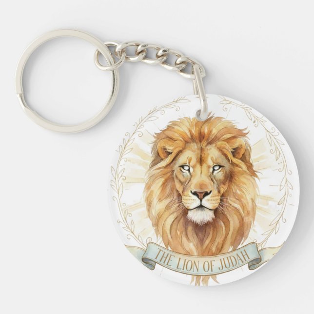 Biblical WatercolorAcrylic Keychain Lion of Judah  (Framsidan)