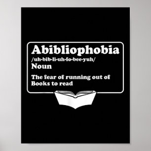 Biblifobi Bibliofili rädsla Läs bibliofil B Poster