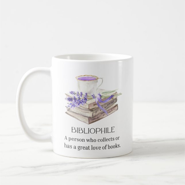 bibliofil bok älskare kaffemugg (Vänster)