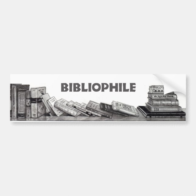 Bibliofil: Bokälskare: Bokmal: Rita konst Bildekal (Framsidan)