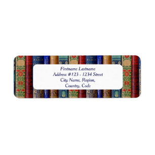 Bibliofila Adressetiketter (Art nouveau) Returadress Etikett