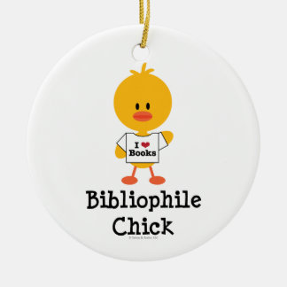 Bibliofilchickprydnad Julgransprydnad Keramik