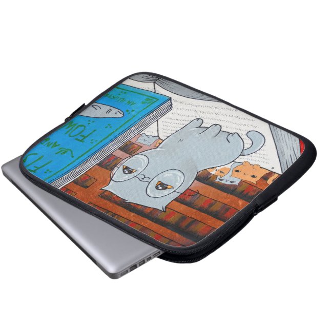 Bibliofilkattlaptop sleeve (Framre botten)