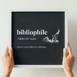 Bibliofilt Definition a Älskare of Bokar (Black) Poster