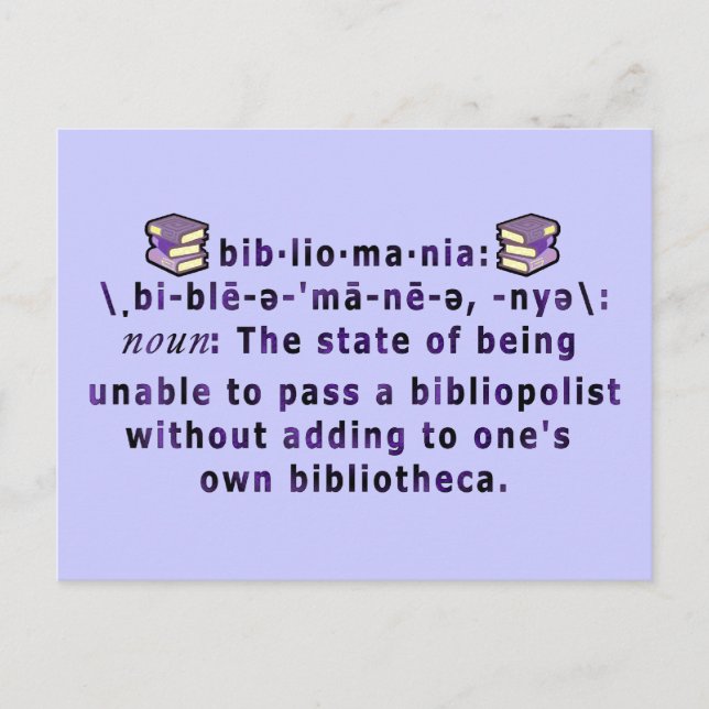 Bibliomani vykort (Framsida)