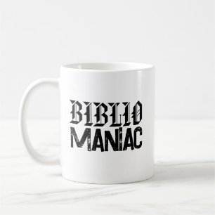 BiblioManiac Bokälskare i Roliga Teckensnitt Kaffemugg