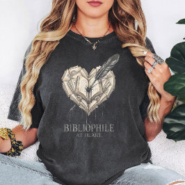 Bibliophile Heart Books Quill Pen Bläcksprut T Shirt