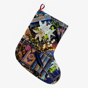 Bibliophile Poe Lilies Stor Julstrumpa