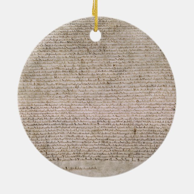 Bibliotek 1215 för ORIGINALMagnaCarta britt Julgransprydnad Keramik (Baksidan)