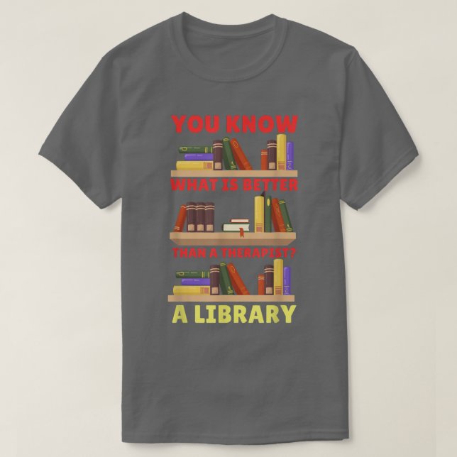 Bibliotek Älskare College Studenter Bibrarian och  T Shirt (Design framsida)